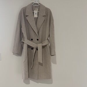 NWT RW&CO Double-Breasted Wool-Blend Trench Coat With Belt size XL